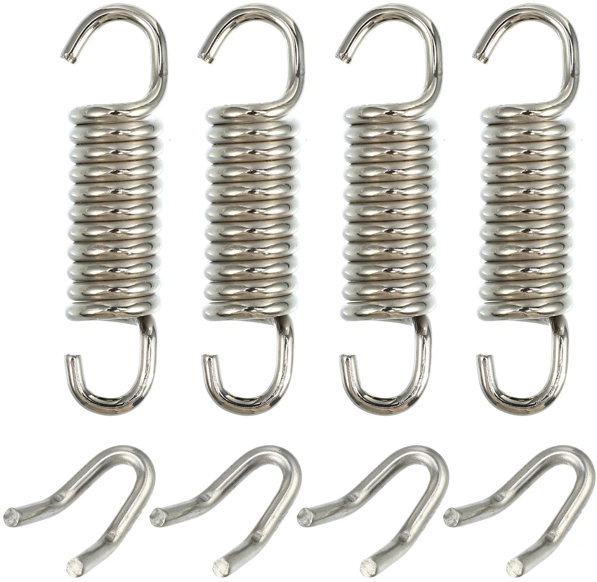 Dailygoods- Uitlaatveer Universele Pasvorm - 4 Stuks - Roestvrij Staal - Waterdicht - Corrosiebestendig - 43mm Lengte - Uitlaatveer Set