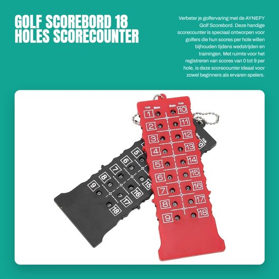 Dailygoods- Scorebord Golf 18 Holes - Scorecounter 0-9 - Compact en Lichtgewicht - Duurzaam ABS - Eenvoudige Bediening - Sportaccessoire 16x6cm van Dailygoods — afbeelding 5
