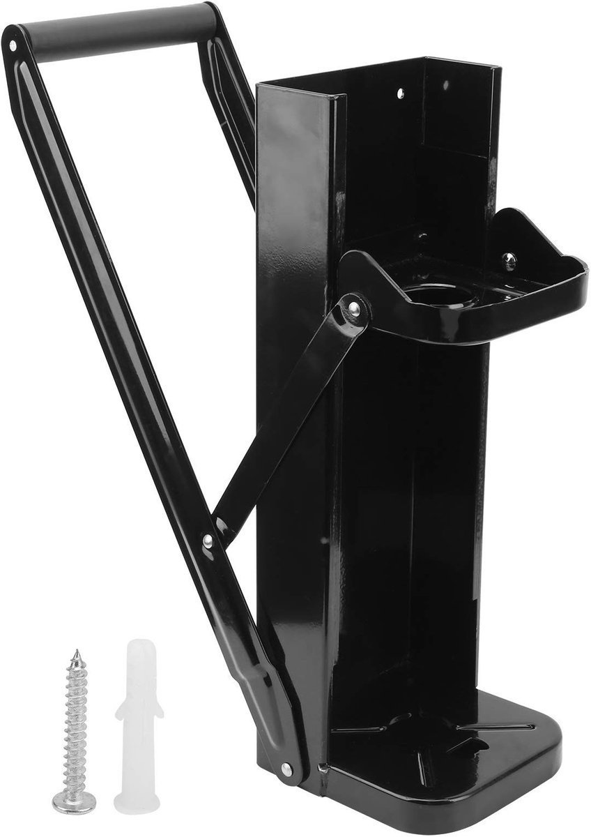 Dailygoods- Blikjescrusher Automatisch - Flessenpers tot 2,5 liter - Wandmontage - Ijzer - Accessoirepakket - Hoogwaardige kwaliteit - Blikjespers
