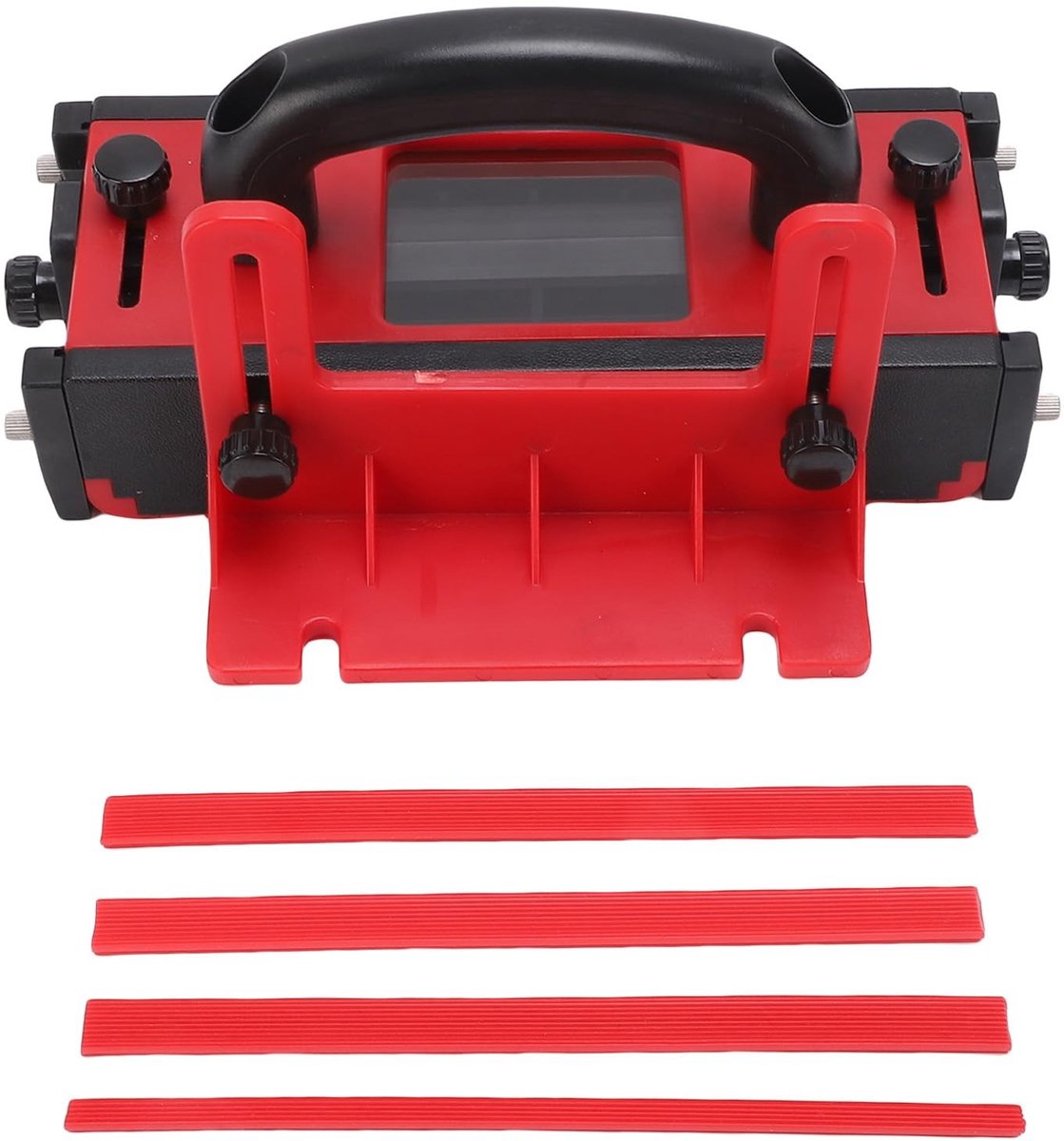 Dailygoods- Tafelzaag Verstelbaar - Duwblok met Staarthaken - Transparant Venster - Antislipstrips - Multi-directionele Regeling - Geschikt voor Diverse Werkstukken