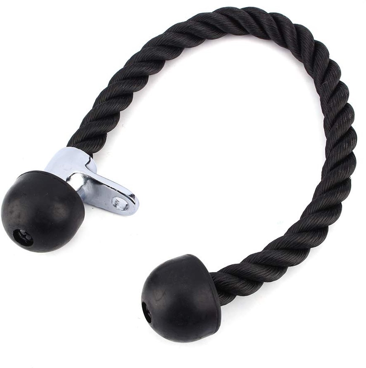 Dailygoods- Tricepstouw 70 cm - Zwaar gevlochten nylon - Kabeltrekhendel - Antislip rubberen uiteinden - Geschikt voor multigym - Optimaliseer triceps-contractie - Kabeltrekaccessoire