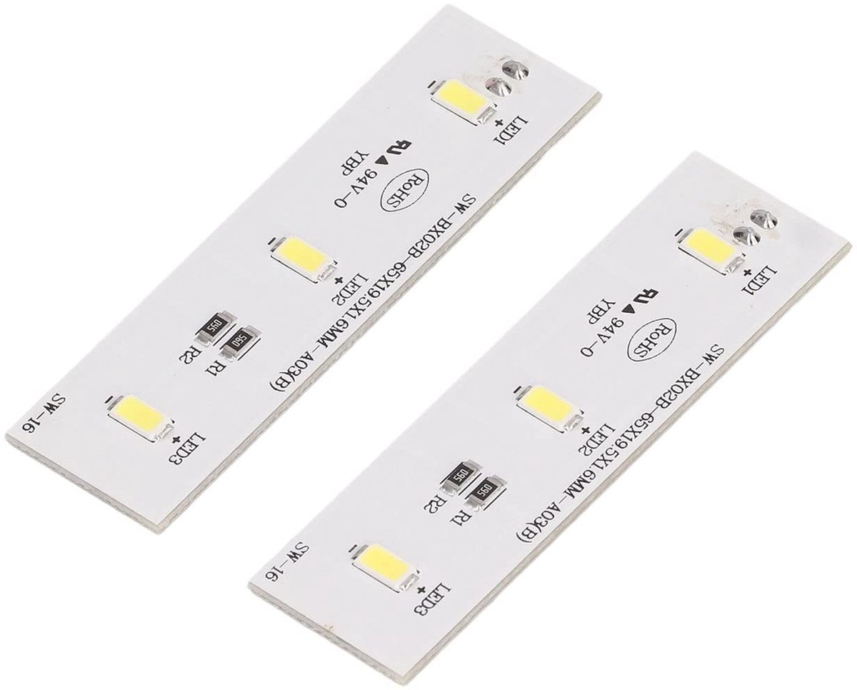 Dailygoods- Koelkastlichtstrip 2 Stuks - LED-lichtstripbalk - Hoge Helderheid - Energiebesparend - DC 12V - Geschikt voor SW BX02B - Koelkastverlichting