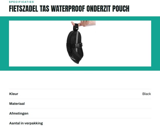 Zadeltas voor fietszadel - waterdichte frame tas -fietstas - boven buistas - pack bag voor mountainbikes, fietsen en racefietsen van Merkloos — afbeelding 2