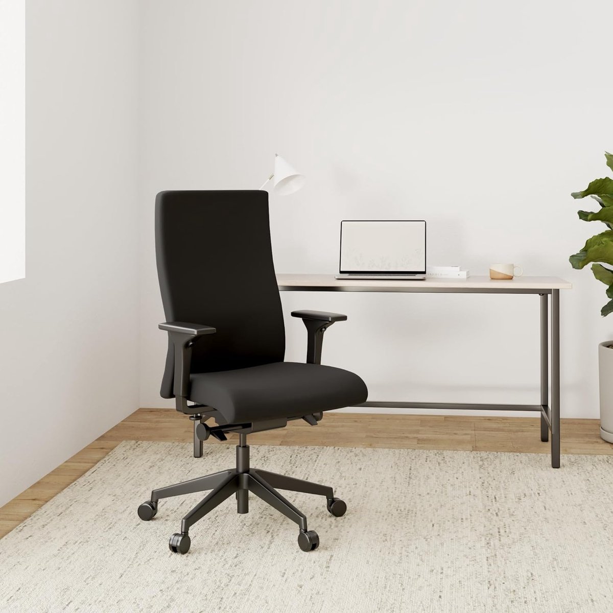 Ergonomische bureaustoel – House&Garden Comfort Pro 9248 – premium kantoorstoel met 4D armleuningen, synchrone zitting, verstelbare lendensteun, rugpijn ondersteuning, zwart – ergonomische computerstoel voor thuis en kantoor (testwinnaar kwaliteit)