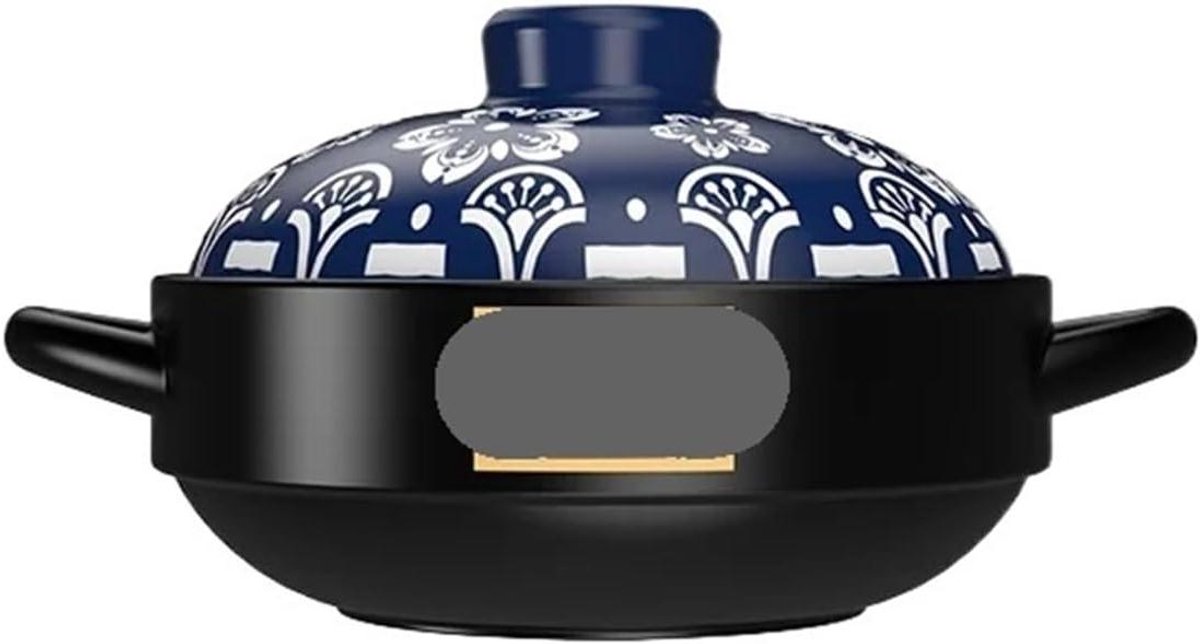 Ovenschotel Keramiek - Braadpan Stoofpot - Langzaam Koken - Hoge Temperatuur - 3.3L - Zwart