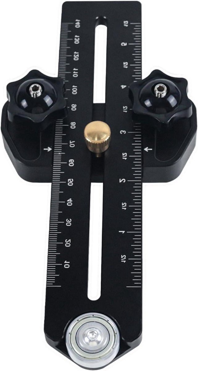 Zaaggeleider Jig - Dunne zaagsnede - Houtbewerking Precisie - Aluminium Legering - 21x11x3 cm - Zwart