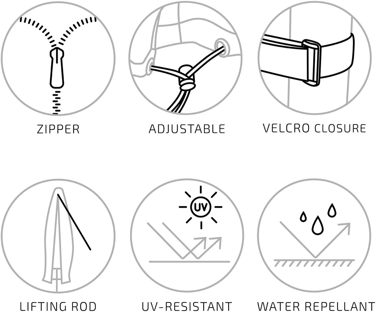 House Nordic tuinmeubelhoes - parasol - ø 50 x 270 cm Zwart