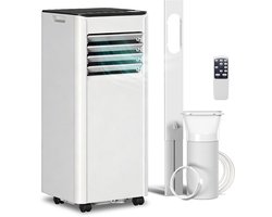 Mobiele Airco 9000 BTU - 4-in-1 Koelen Ontvochtigen Ventileren Slaapmodus - 15-28 m² - 24 Uurs Timer - 30x29x70 cm - Wit