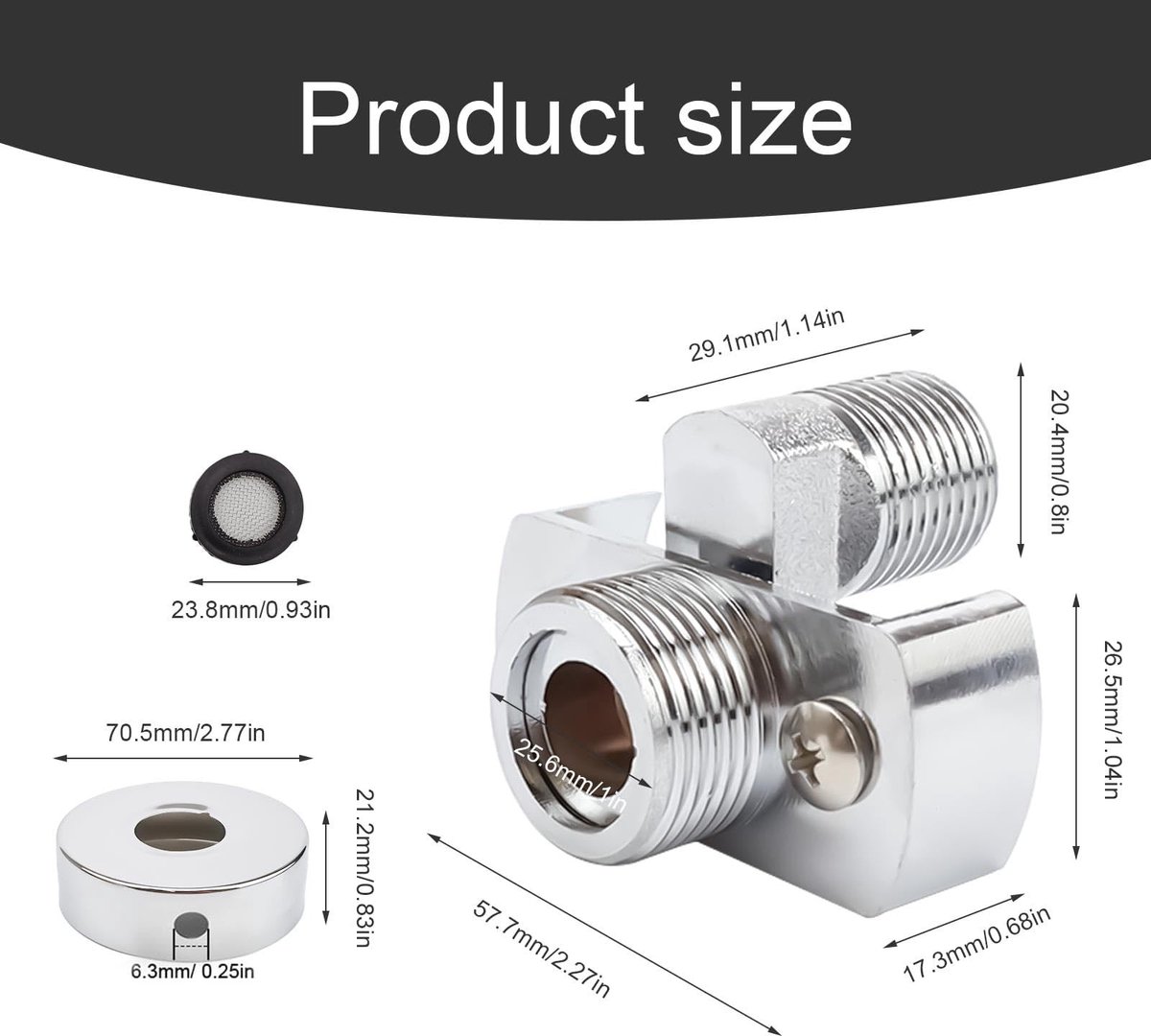 Dailygoods- Hoekkraan Draaibaar - Messing - Zilver - Verstelbaar - Decoratieve Afdekking - Duurzaam Design - Douchekraan