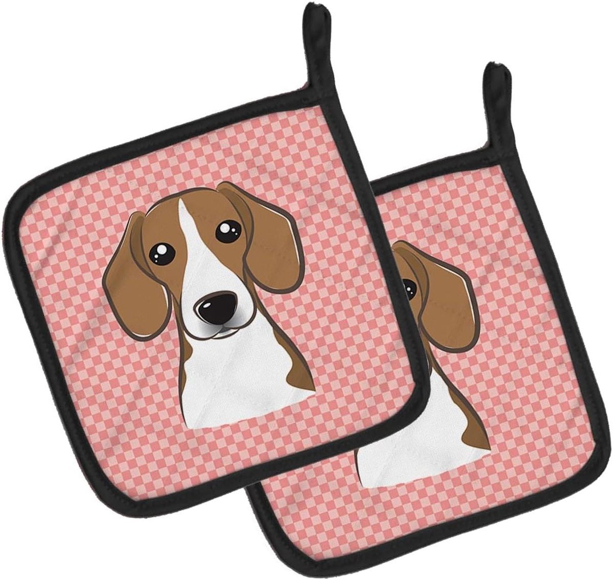 Keukenhandschoenen Paar - Ovenwanten Hittebestendig - Koken en Bakken - Gedrukte Decoratie - 19 x 19 cm - Roze