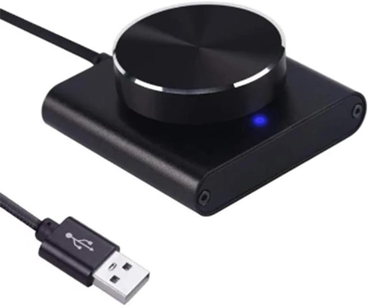 USB Volume Controller - Audio Regelaar - Muziek Luisteren - Zonder Kwaliteitsverlies - 13 x 10 x 4 cm - Zwart