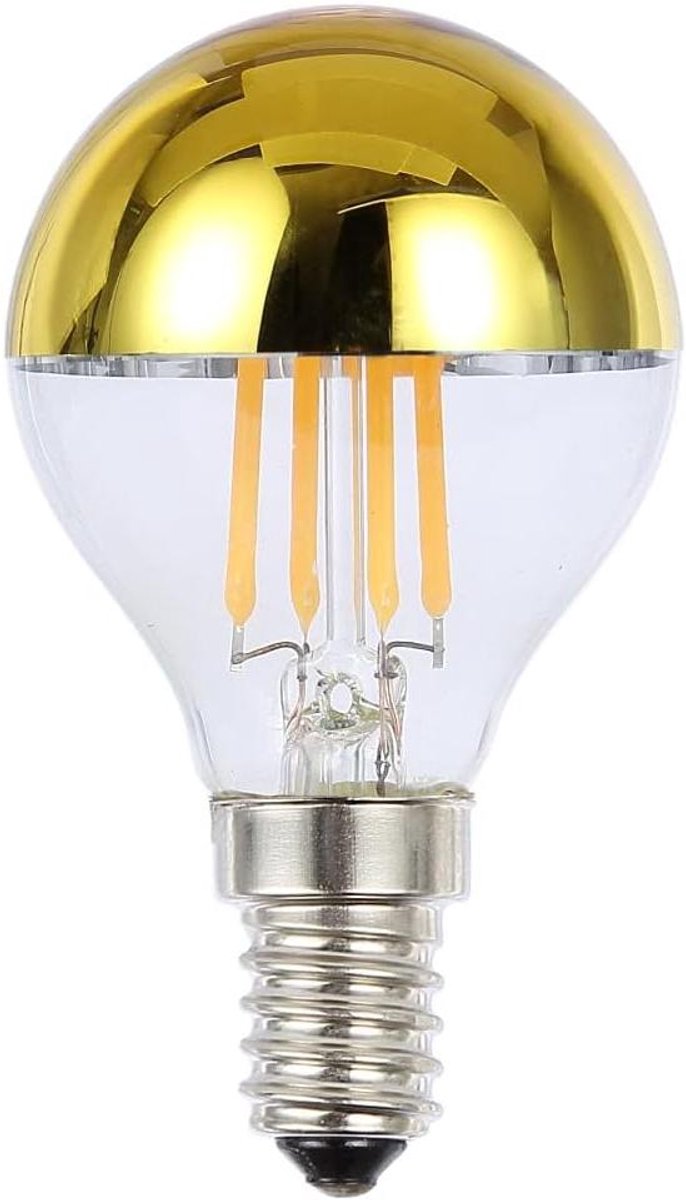 Gloeidraadlamp Druppel - LED Lamp - Sfeerverlichting Binnen - Kopgespiegeld Goud - E14 Fitting 4W - Goud