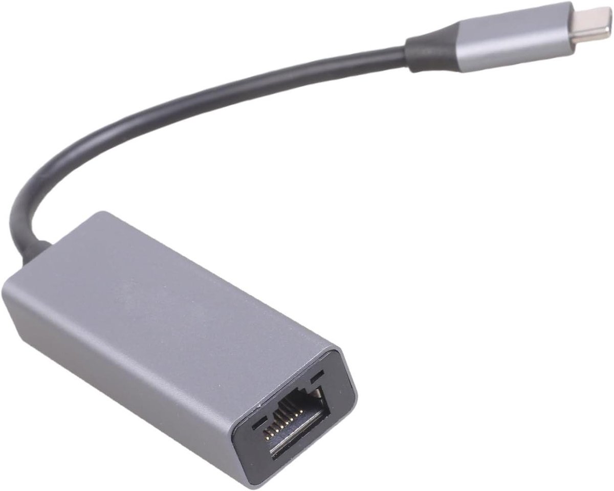 Ethernet Adapter - USB C Netwerk - Stabiele Internet Verbinding - Aluminium Constructie - 1 Gbps - Grijs