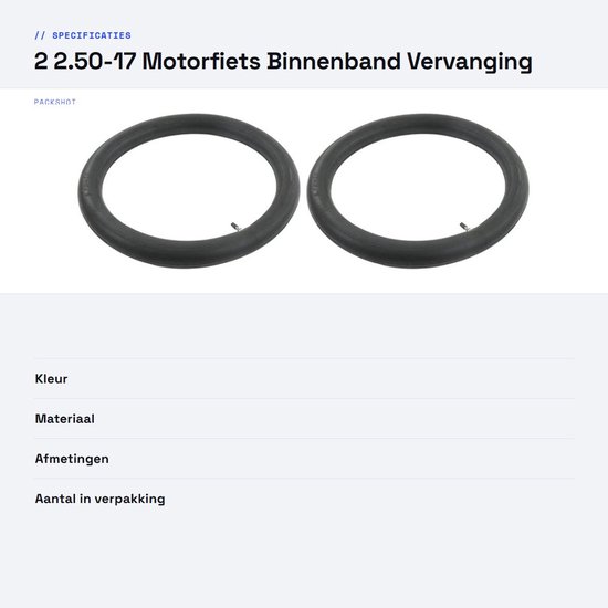 Motor luchtkamer - Binnenband motor - Banden vervangen - Schokabsorberend - 2.50-17 - Niet gespecificeerd van Merkloos — afbeelding 4