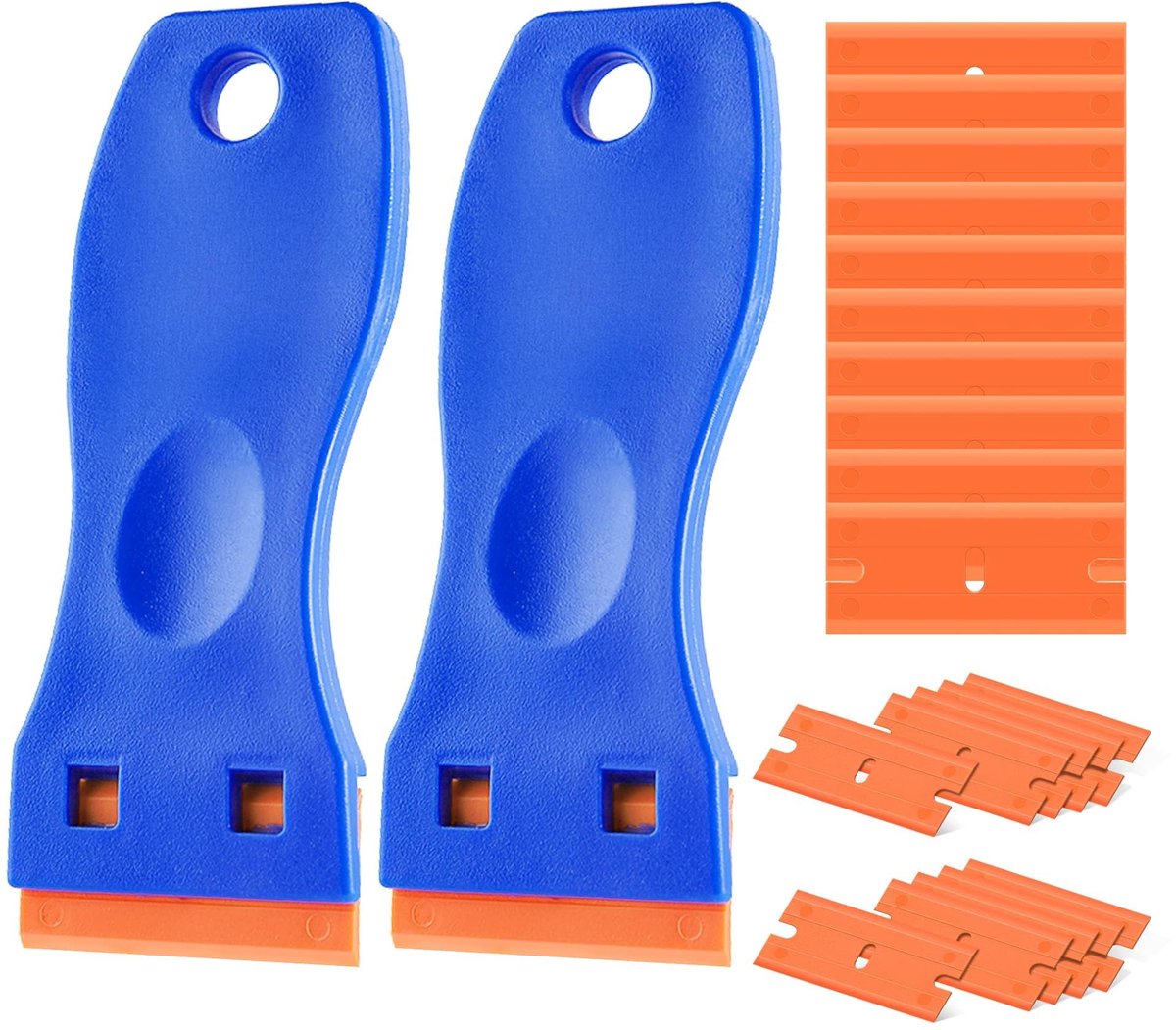 carmdering - Kunststof Schraaper - Plastic Krabber - Handgereedschap - Snelle Klingwissel - Krasvrije Reiniging - Duurzame Kunststof - Ergonomisch Ontwerp - Veilig Voor Gevoelige Oppervlakken - 2 Stuks