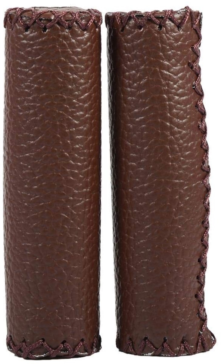 Dailygoods- Fietshandvat Ergonomisch Design - Kunstlederen Fietshandvat - Antislip Grip - Dempende Werking - Lichtgewicht - Diameter 3,3 cm - Fietsgrips