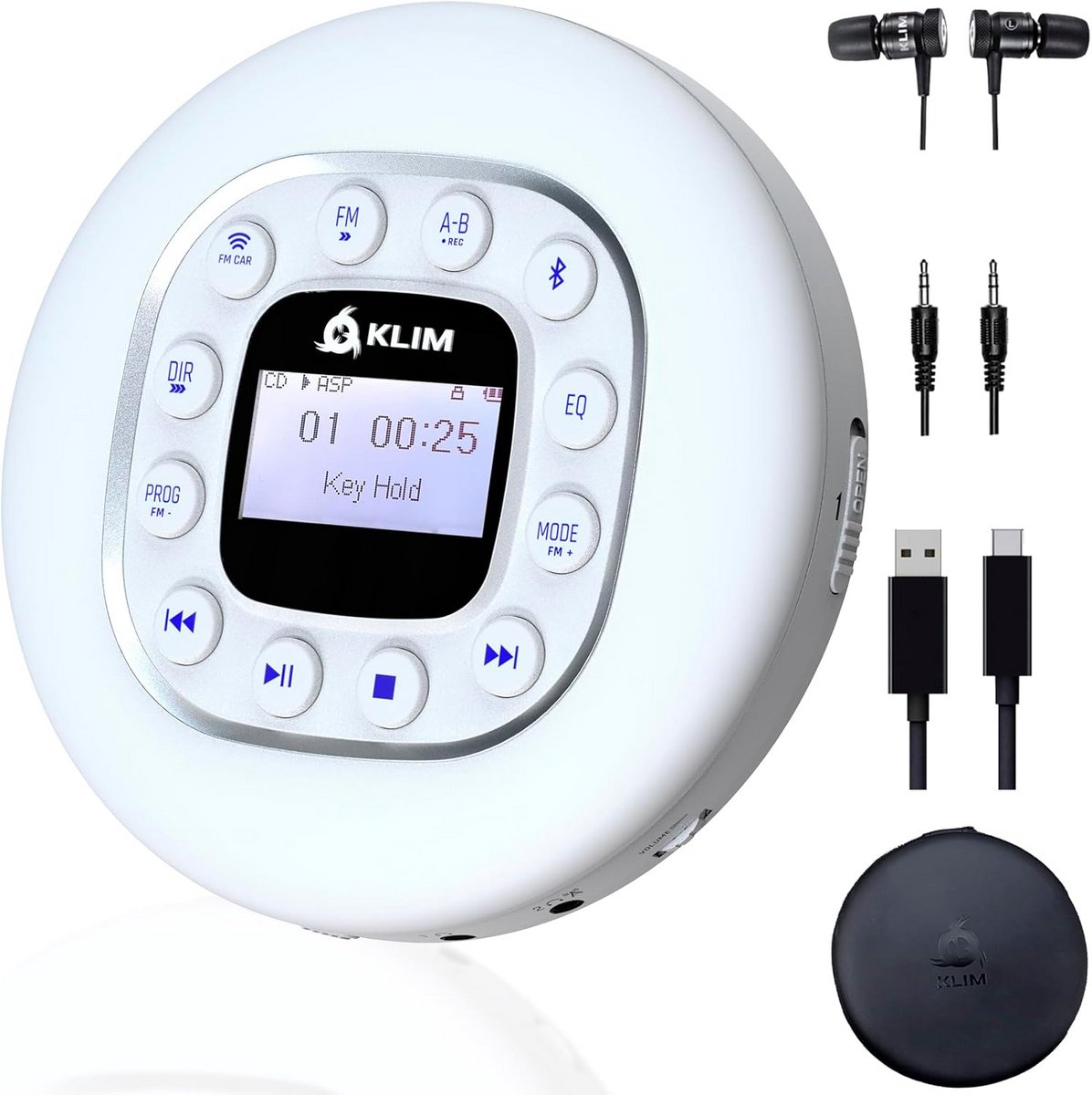 Portable CD Speler - Muziekspeler - Muziek Luisteren - Veelzijdige Connectiviteit - Inclusief Koptelefoon - Wit