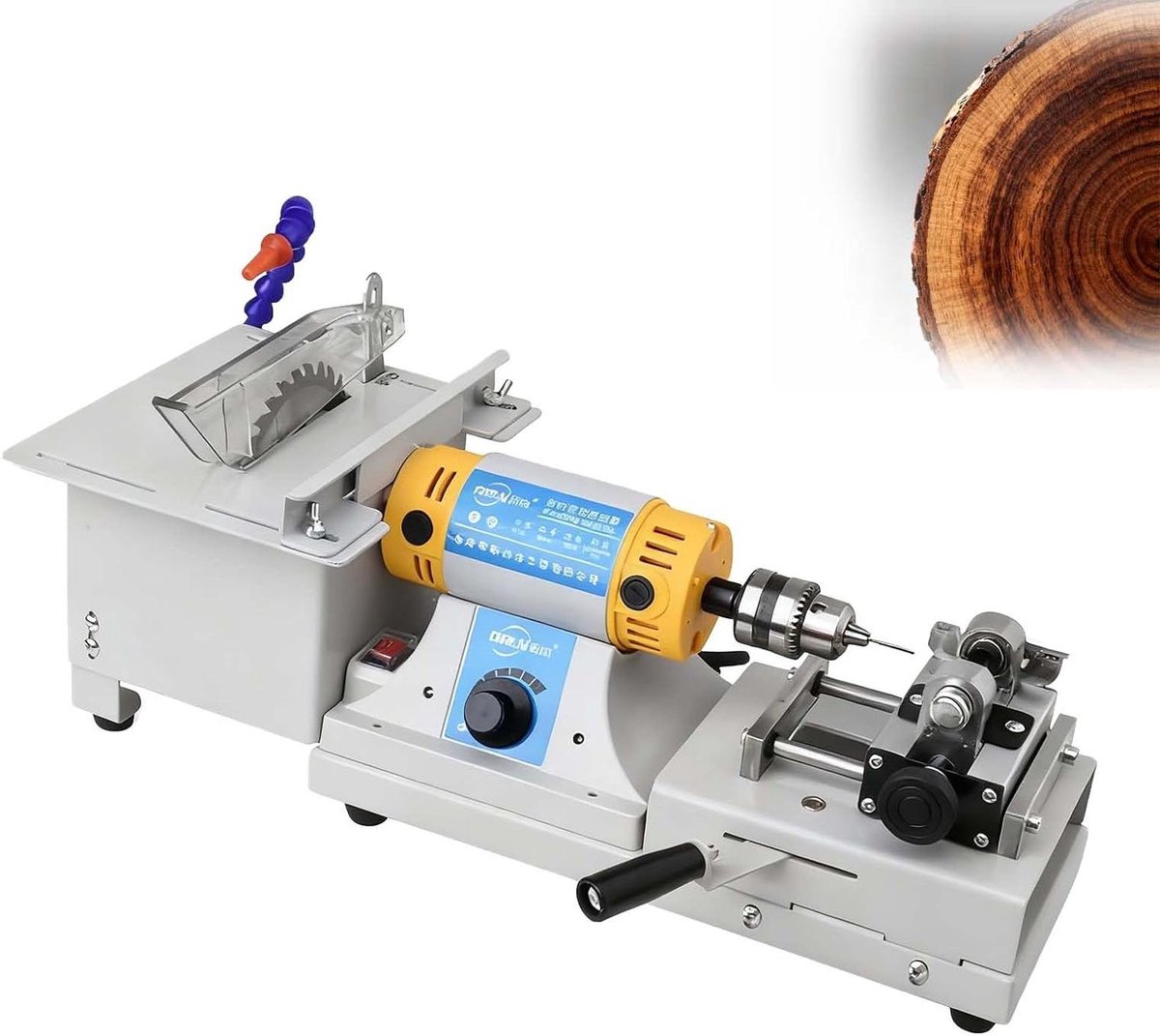 Tafelslijpmachine en Steenzaag - Mini Tafelzaag Edelsteen Polijstmachine - Metaal en Hout Bewerken - Instelbare Snelheid 800-10000 Tpm - 750w
