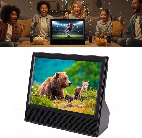 Draagbare Tv - Kleine Televisie - Kamperen Keuken - Ingebouwde Batterij - 14 Inch - Zwart — afbeelding 4