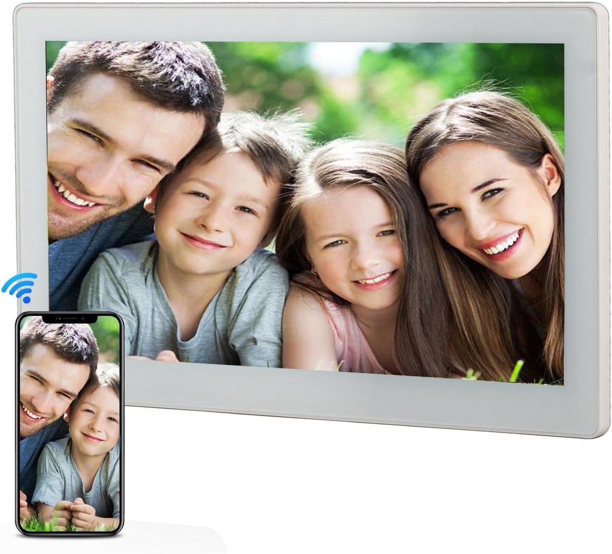 Digitale Fotolijst - IPS Scherm - Foto's Delen - WiFi Connectiviteit - 152 Inch - Zwart