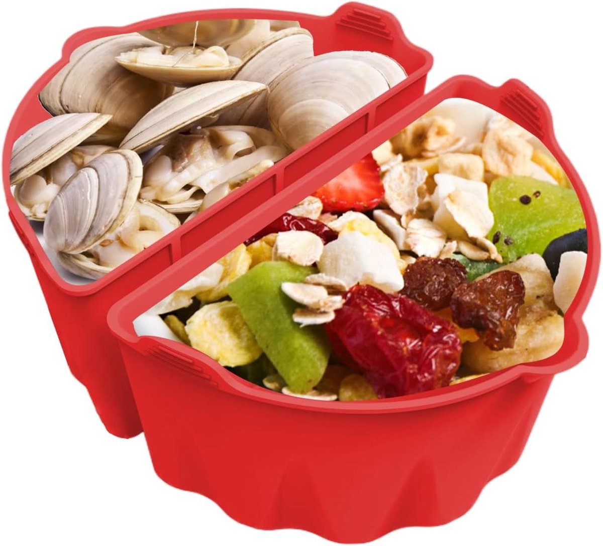 Slowcooker Inzetstukken Dubbele Kookzones Gezamenlijk Koken Geur Scheiding 6-8 QT Oval Rood