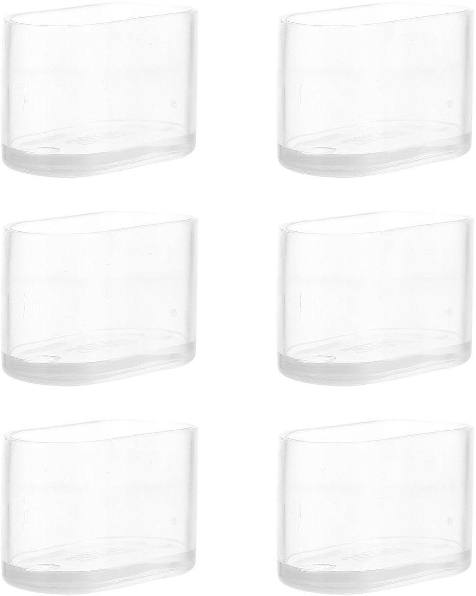 Dailygoods- Stoelvoetbeschermers Siliconen - Ovale Meubelvoetdoppen - Vloerafdekkingen - Bescherming tegen Krassen - Eenvoudige Installatie - Transparant 20 x 40 mm - Meubelbescherming