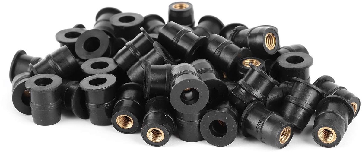 Dailygoods- Rubberen Moeren M5 - 50 Stuks - Bevestigingsgereedschap - Eenvoudige Installatie - Geschikt voor Motoren/ATV - Vervangen van Beschadigde Moeren