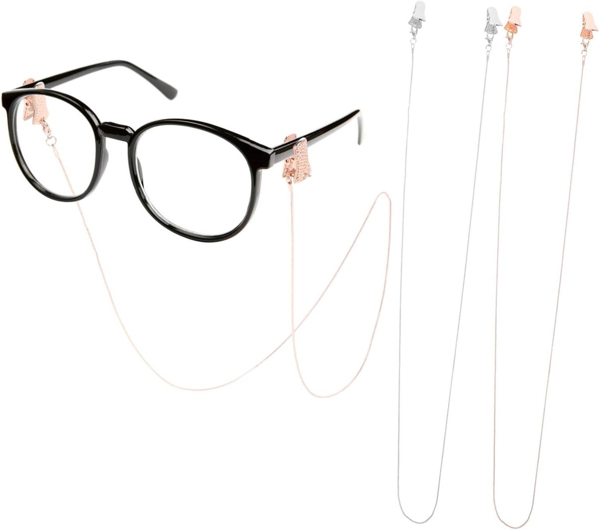 Masker Bril Kettingen - Anti-verlies Houders - Veilig Dragen - Set van Twee - 78 cm Lengte - Assorti Kleuren