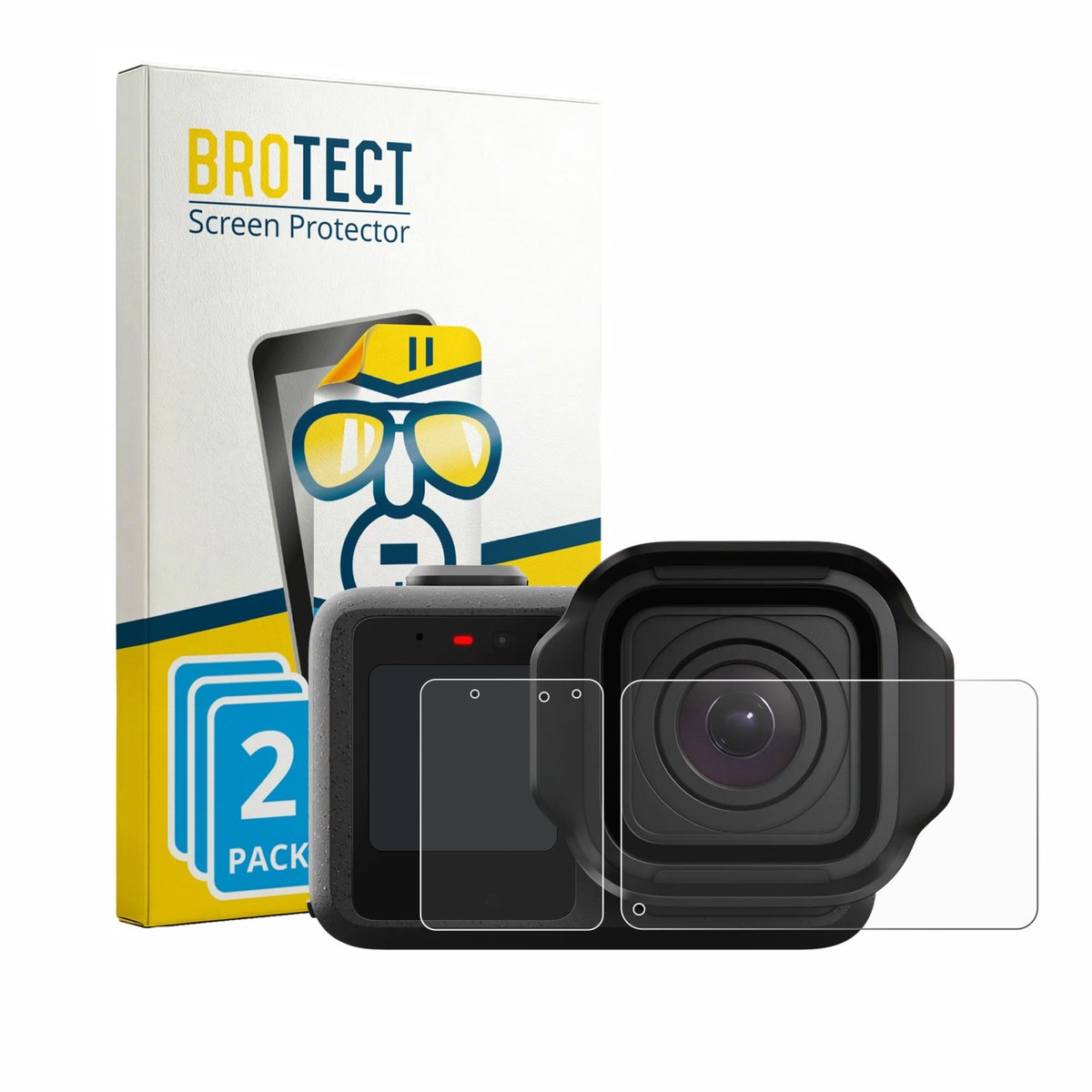 BROTECT - Screenprotector voor GoPro Mission 1 - Folie Beschermfolie transparant 2 Stuks