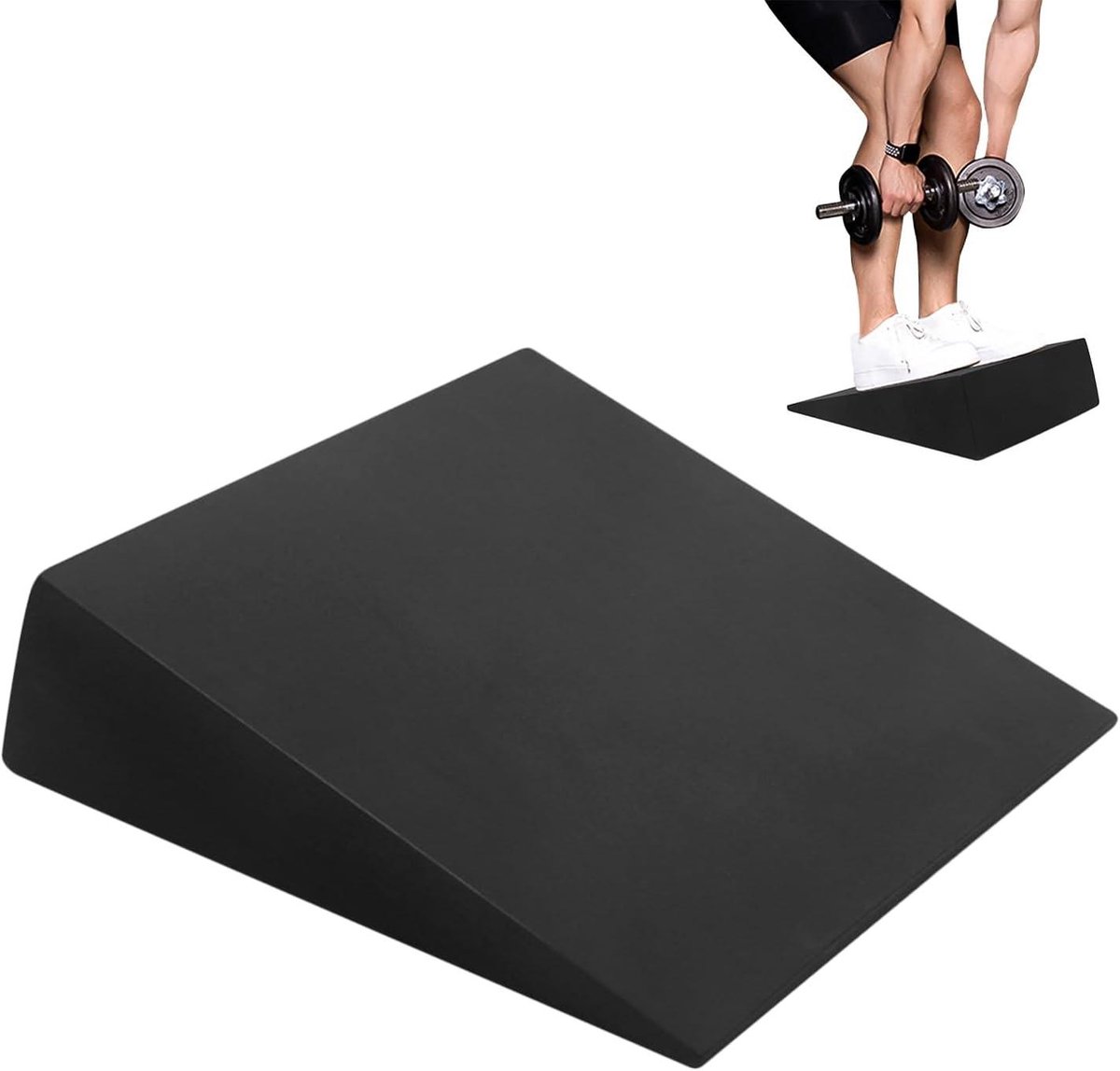 Schuine Plank - Fitness Wig - Spierversterking - Verbeterde Kuitondersteuning - 10 x 32 x 10 cm - Zwart