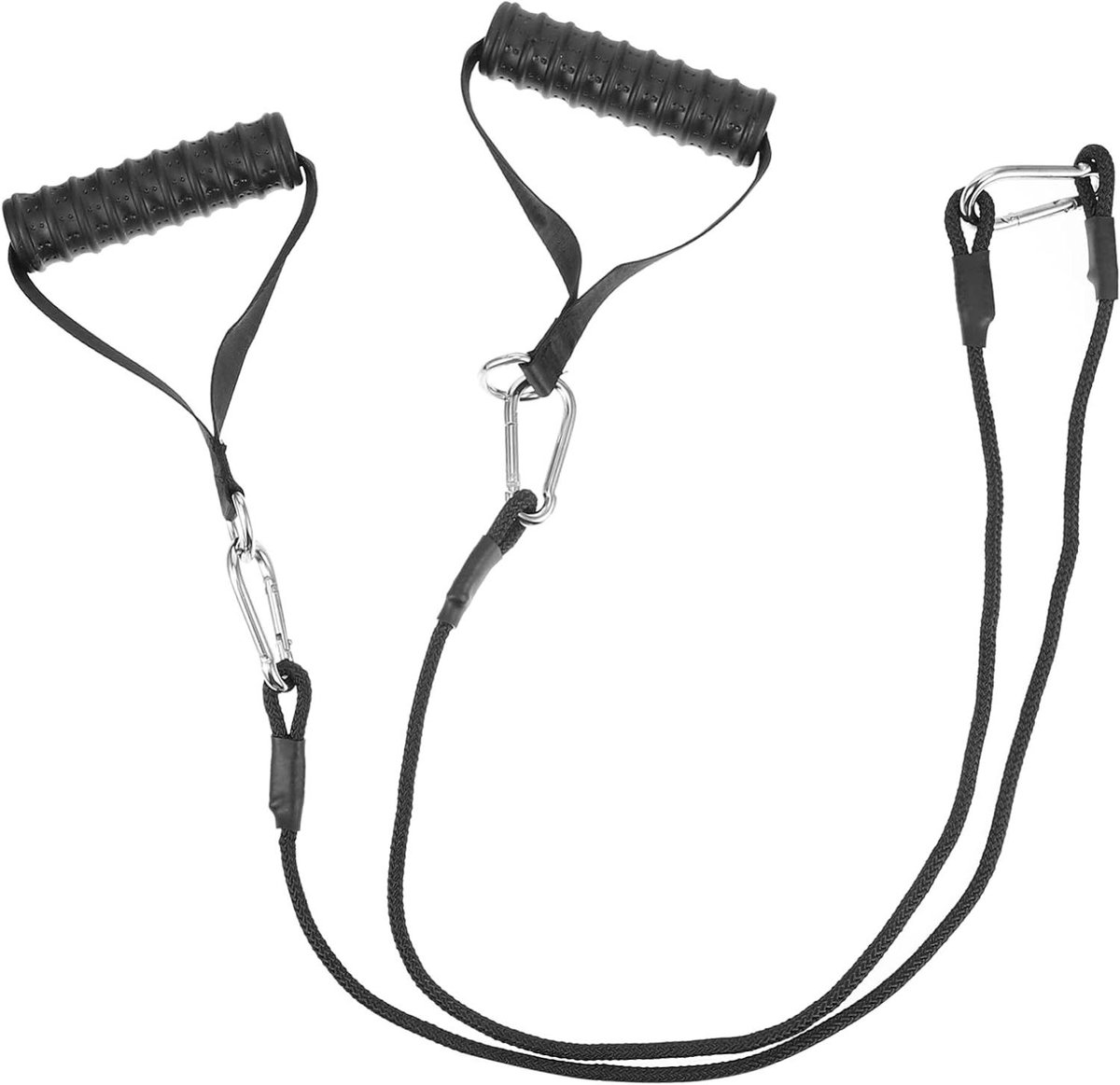 Fitness Pulley Systeem - Oefen Touwen - Kracht Training - Draagbaar en Compact - 100 cm Lengte - Zwart