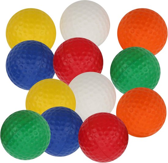 JHUBERS- Golfballen 12 stuks - Schuim oefenballen - PU zachte golfballen - Golftraining ballen - Meerdere kleuren - Goede elasticiteit van Jhubers — afbeelding 4