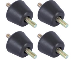 Dempers Airco - Trillingsdempers Rubber - Stabiliseren Apparaten - Schokabsorberend - 4 Stuks - Zwart