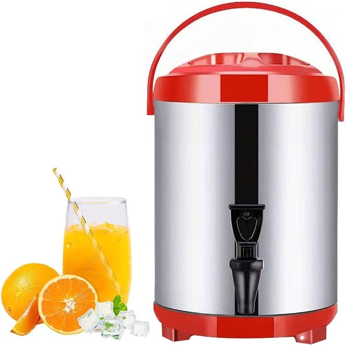 Waterdispenser Met Kraan - Geïsoleerd Vat - Dranken Serveren - Roestvrijstalen Voering - 6L Capaciteit - Rood