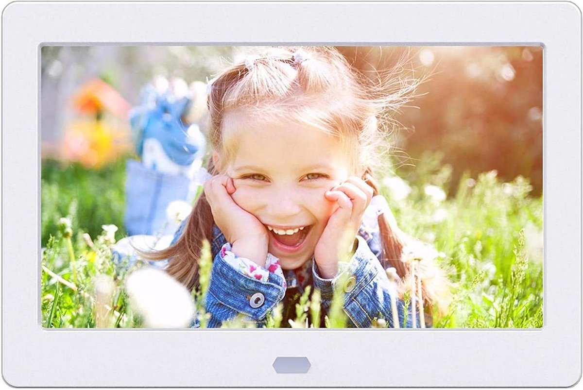 Digitale fotolijst - Beeldscherm frame - Herinneringen tonen - IPS HD scherm - 7 inch - Wit
