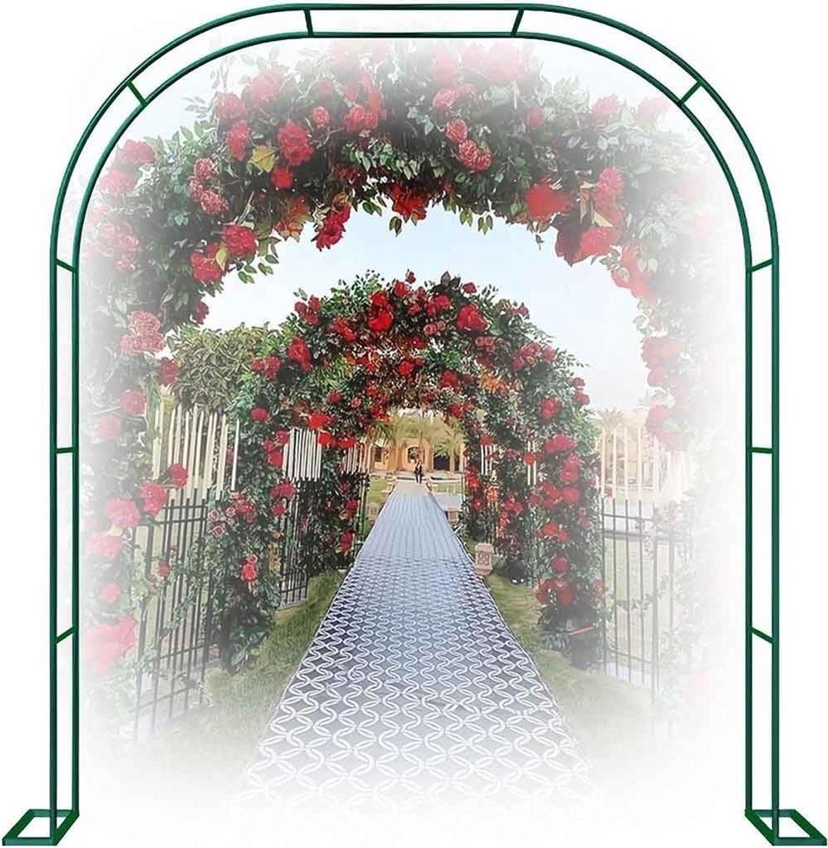 Rozenboog Metaal - Tuinboog Pergola - Klimplanten Ondersteunen - Weerbestendig Staal - 1.8 x 2.2 Meter - Groen
