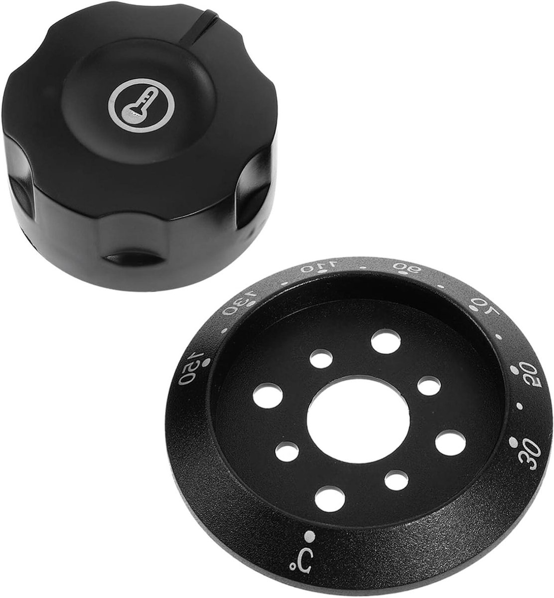 Vervangende Thermostaatknop - Oven Bedienknop - Temperatuur Regelen - Universeel Ontwerp - 6 cm - Zwart