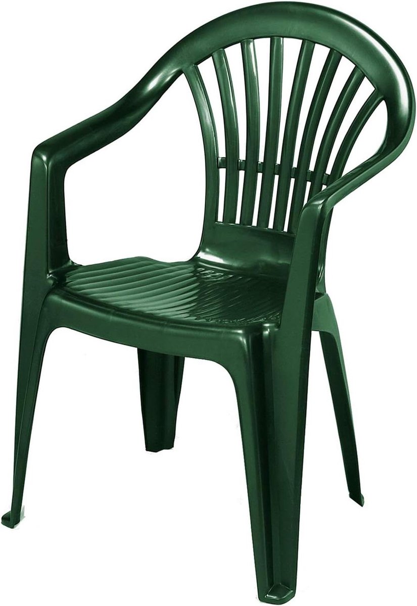 Stapelstoel Tuinstoel - Bistrostoel Balkonstoel - Buiten Zitten - Ruimtebesparend Stapelbaar - 56 x 54 x 80 cm - Groen
