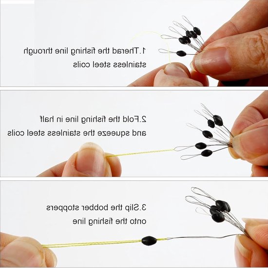 SnelShoppen - 300pcs Stop Float Fish, Stop Float Olive, 6-in-1 Rubber Stop Fishing Stopper, Maat M voor Stroom, Rivieren, Meren, Zeefishing van Snelshoppen — afbeelding 4