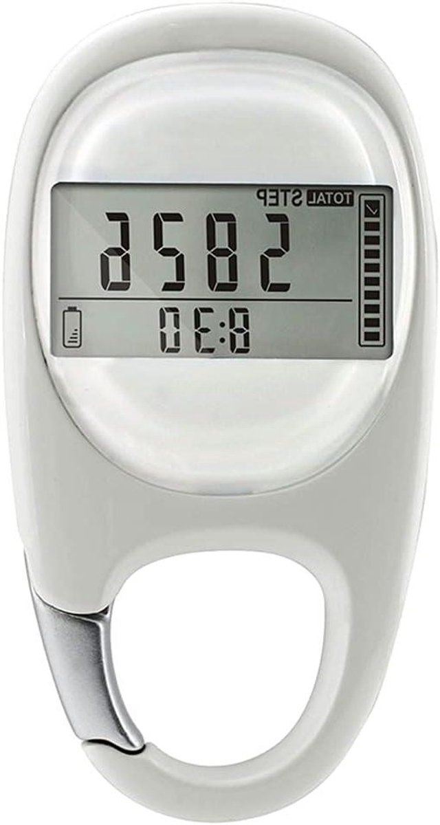 Stappenteller met Clip - Activiteitentracker Calorieënteller - Gezondheid en Fitness - 3-assige sensortechnologie - 7.6 x 4 cm - Zwart