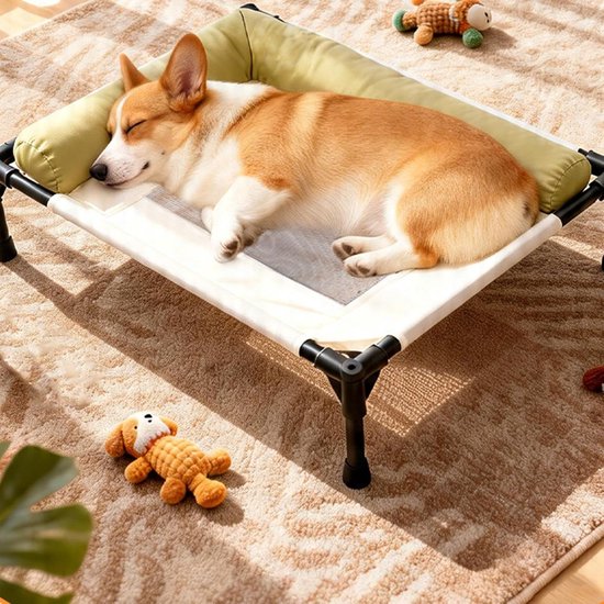 Verhoogd Hondenbed - Kampeerbed Hond Veldbed Puppy - Koel Slapen - Ademend Mesh Ontwerp — afbeelding 4