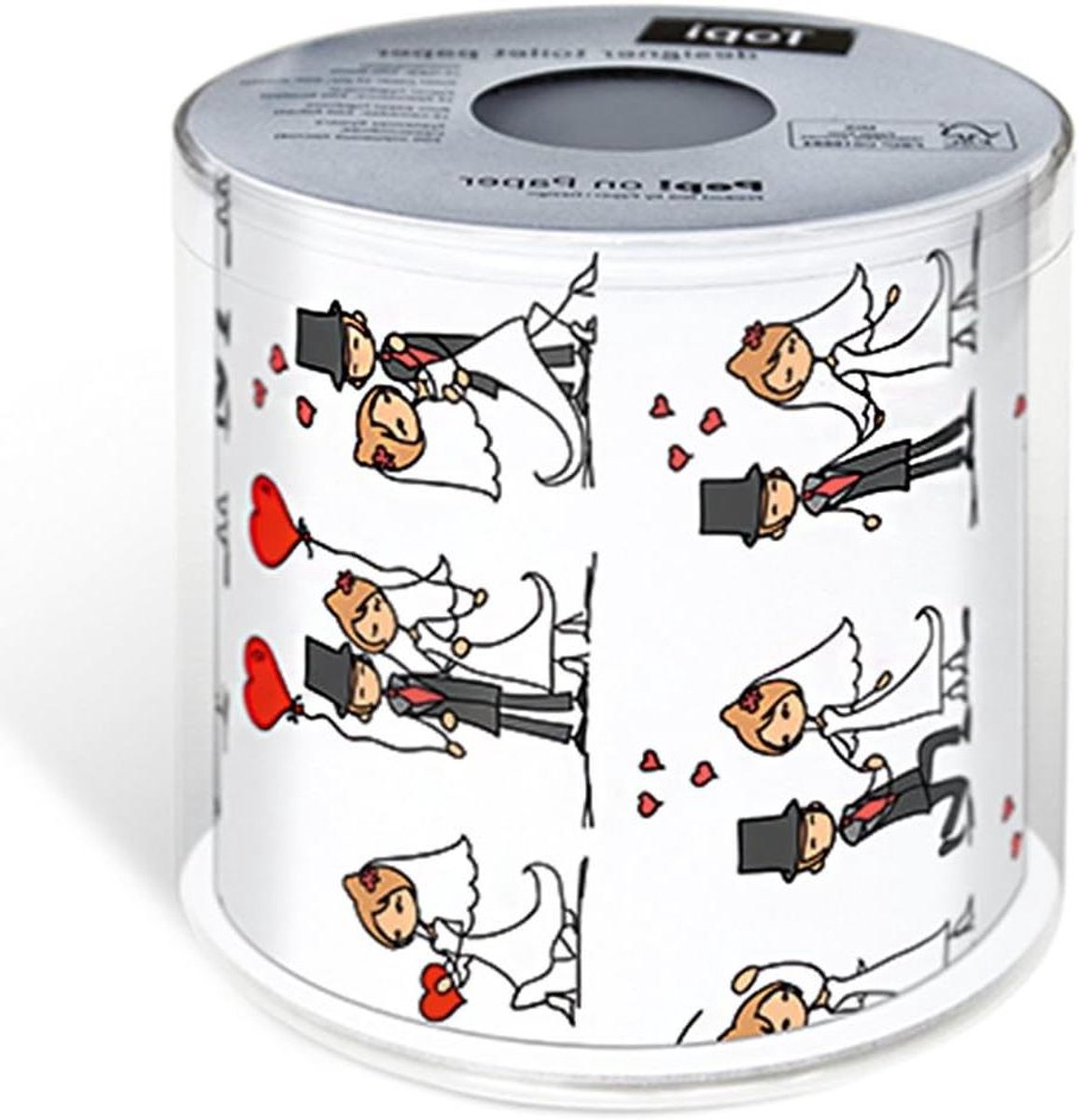 Toiletpapier - WC Papier - Feestdecoratie - Bruidspaar Design - 200 Vel - Wit