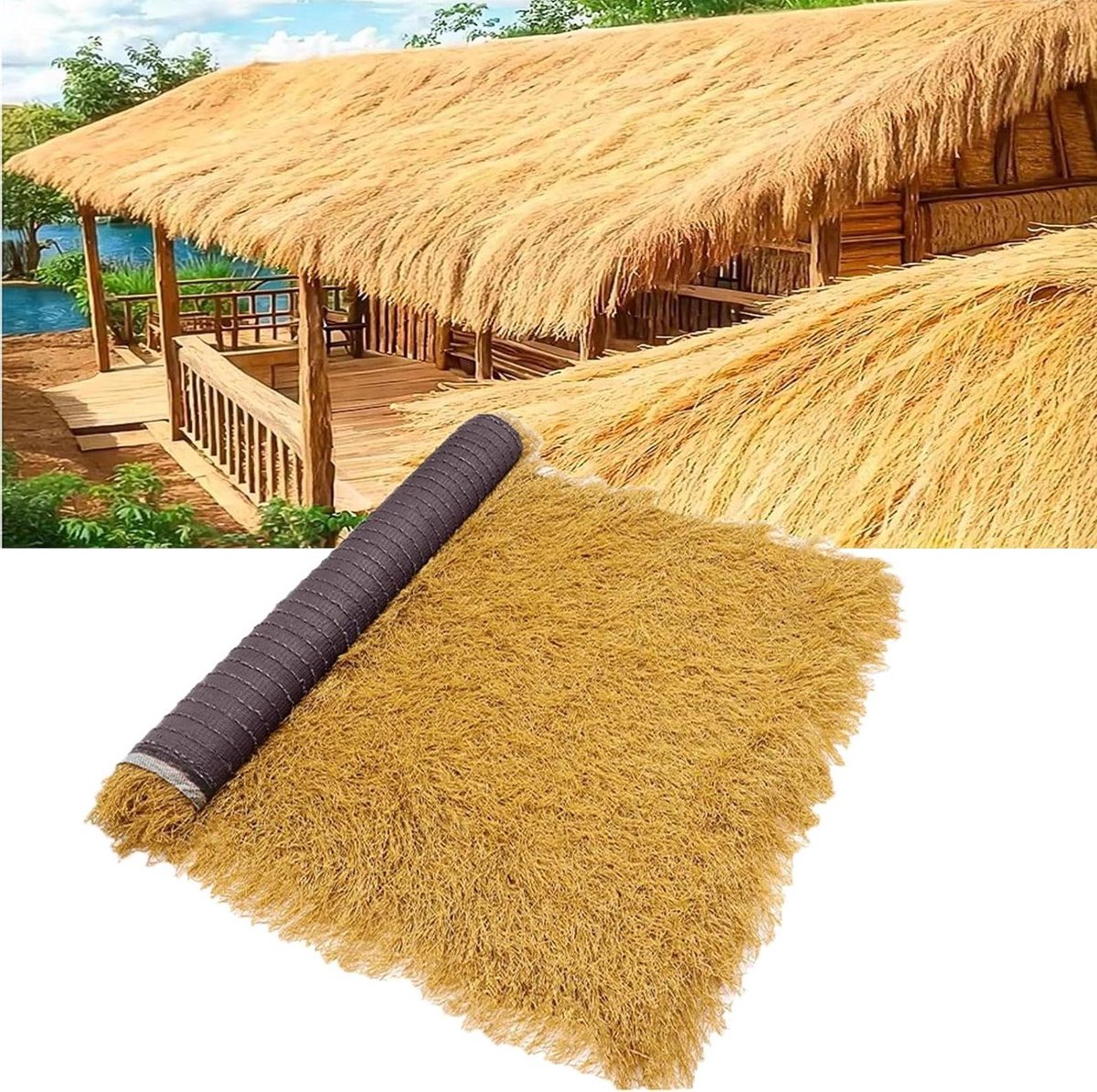 Synthetisch Rietdak - Rieten Dakbedekking Gras - Tropische Decoratie - Waterdicht Brandver