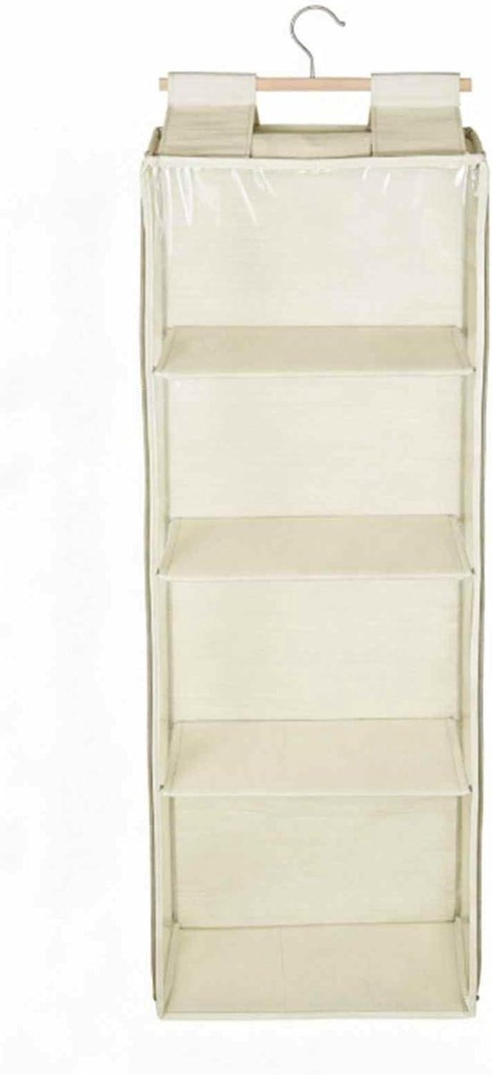 Speelgoedopbergtas - Hangende Organizer - Ruimte Besparen - Stofdichte Zakken - 4 Vakken - Beige