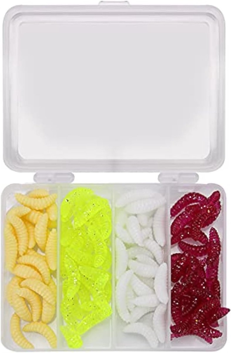 100 Stuks Verse Vissen Aas, Zachte Plastic Wormen voor Baarsvissen, Aas Shad Vissen Lure en Zachte Vissen Lure Worm Aas