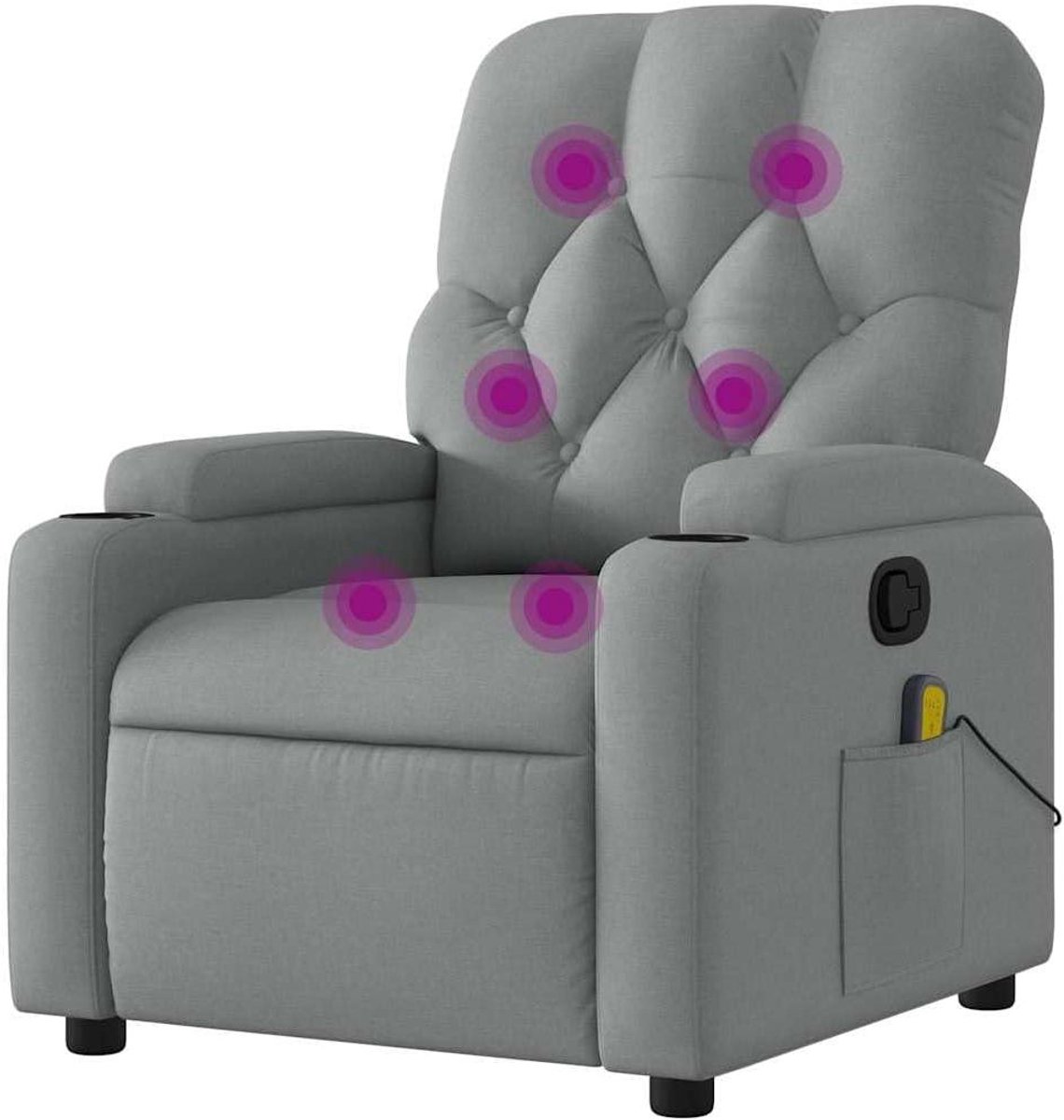 Massagestoel - Leunstoel Relaxfauteuil - Ontspannen Thuis - Handmatige Ligfunctie - 74 x 865 x 935 cm - Lichtgrijs