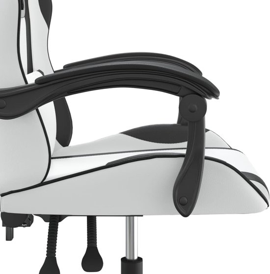 Gamingstoel - Speelstoel Gamestoel - Comfortabel Spelen - Verstelbare Rugleuning - 1 stuk - Wit Zwart — afbeelding 4