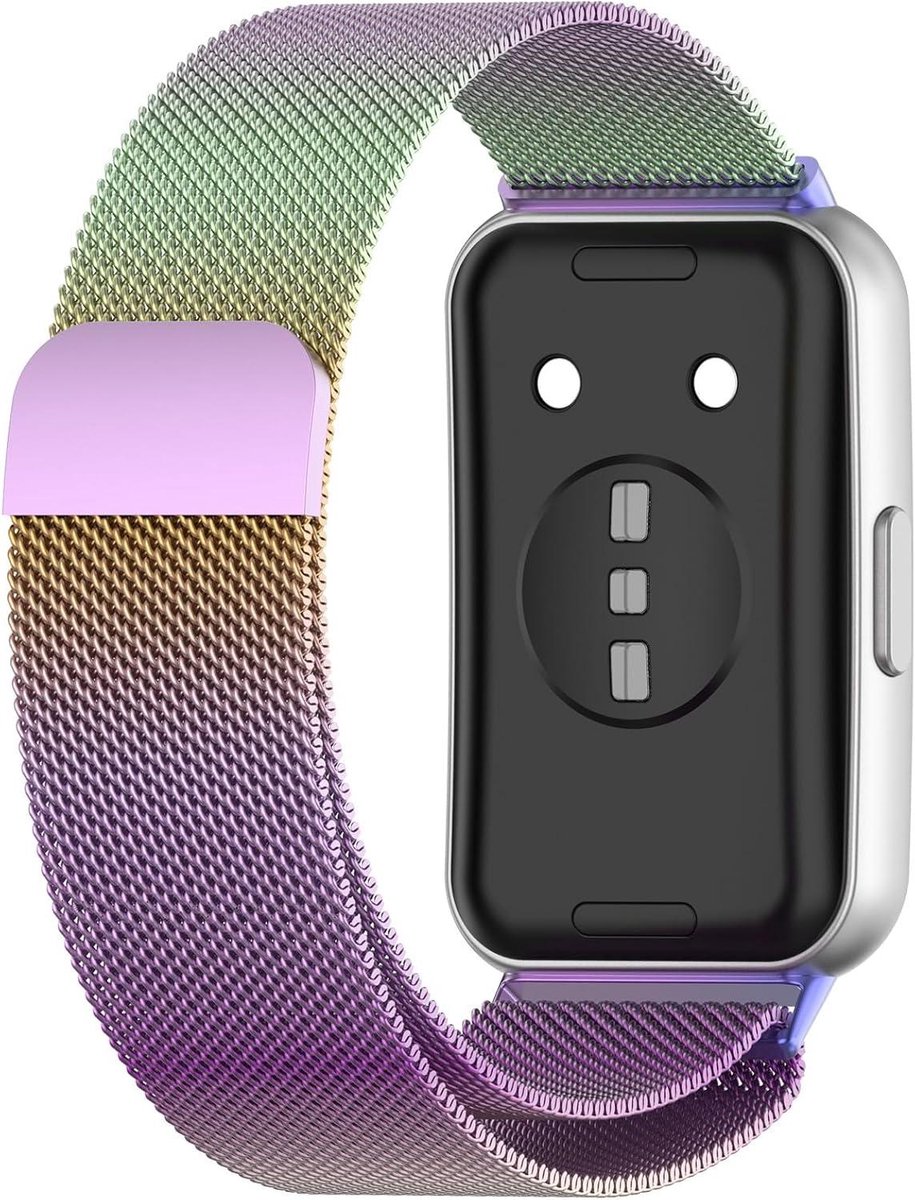 Verstelbare Metaal Band - Sportband Smartwatch - Dagelijks Dragen - Sterke Magneetsluiting - 16 x 55 x 15 cm - Iriserend