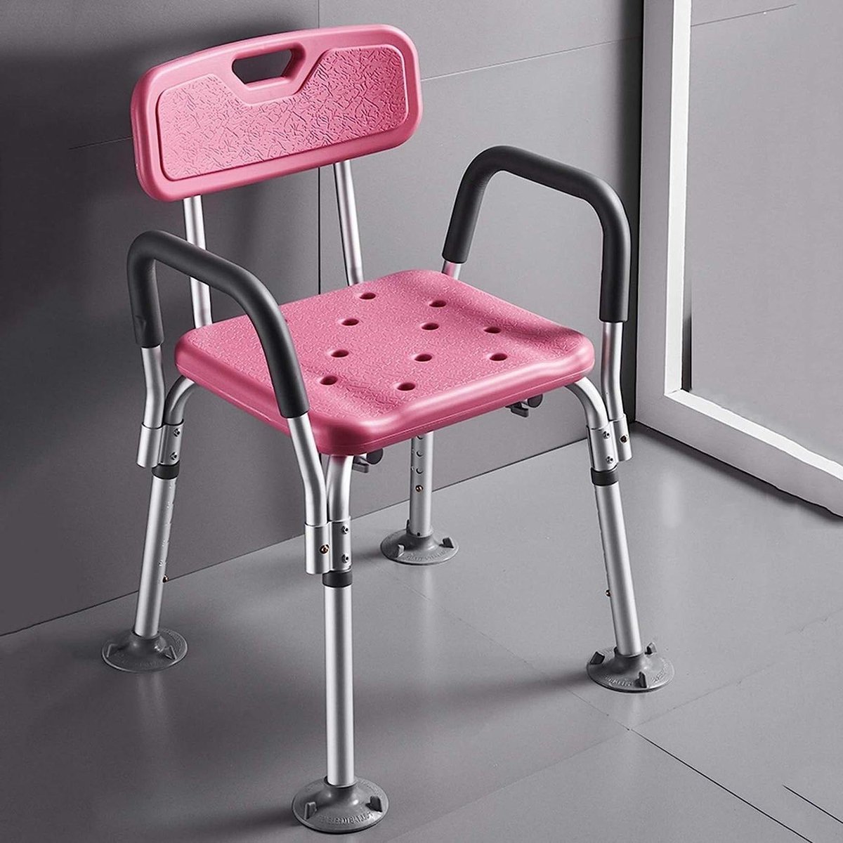 Douchestoel - Douchekruk Badstoel - Veilig Douchen - In Hoogte Verstelbaar - 41-54 cm - Wit