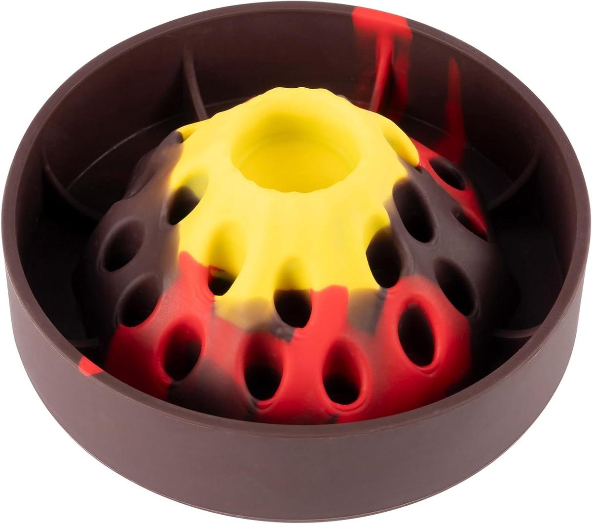 Honden Anti-schrokbak - Slow Feeder Voerbak - Langzamer Eten - 3D Vulkaan Ontwerp - 350 ml - Grijs